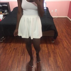White Mini Skater/ Circle Skirt Size S